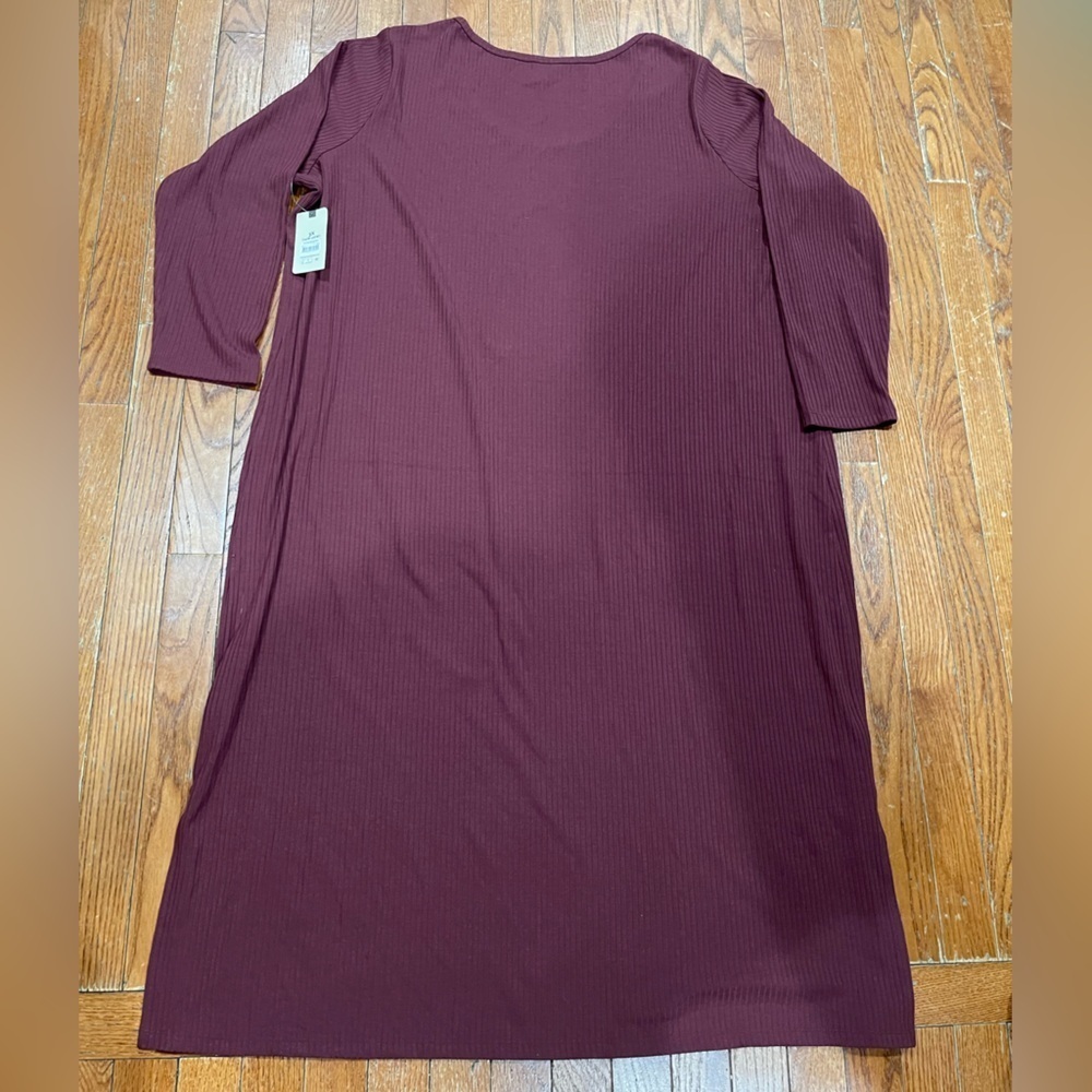 Terra & Sky Long Sleeve Burgundy Dress - Picture 2 of 11